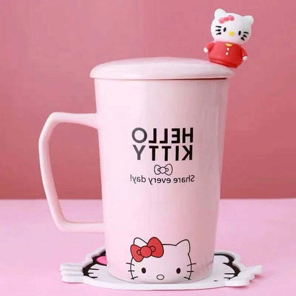Hello Kitty Cute Cartoon Tiki Ceramic Mug Coffee Cup To Carry