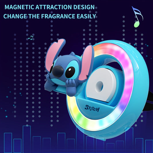 1pc Car Ambient Light Interior Decoration Vehicle Air Conditioner Car Aromatherapy Light Music Rhythm Light Air Vent Light Round Ornament Hanger Include 3 Pieces of Aromatherapy Tablets