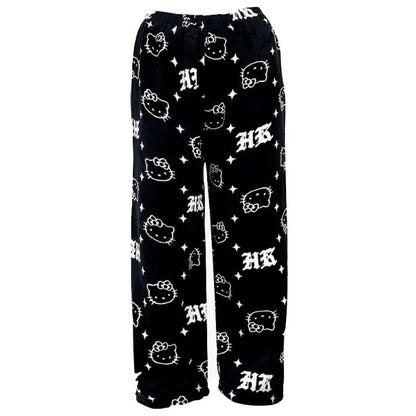 Hello kitty pyjamas Pajama bottoms pants fleece cozy trousers y2k sleepware pjs valentines gift soft pj kawaii boyfriend pants