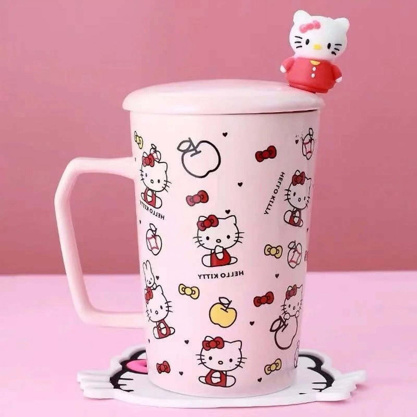Hello Kitty Cute Cartoon Tiki Ceramic Mug Coffee Cup To Carry