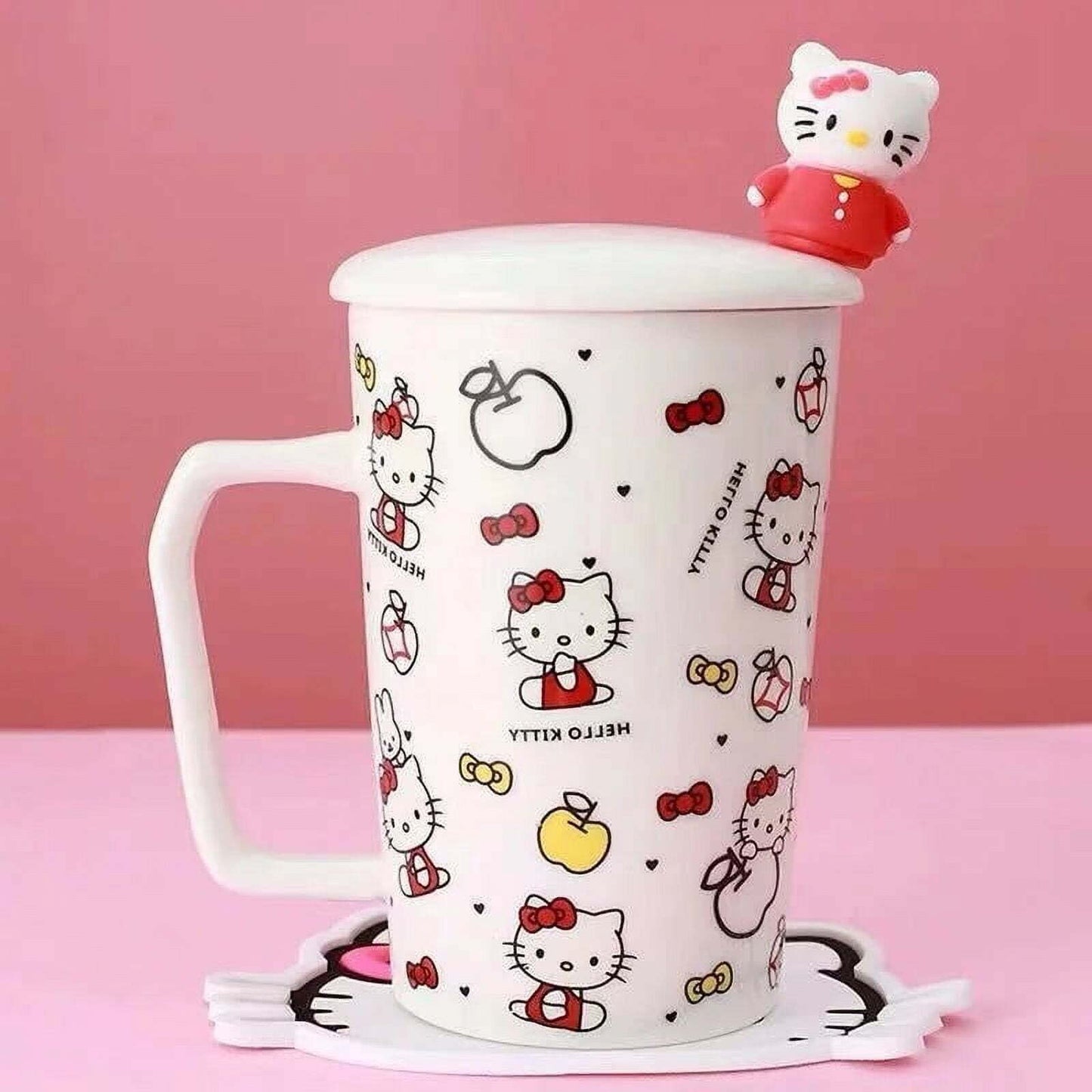 Hello Kitty Cute Cartoon Tiki Ceramic Mug Coffee Cup To Carry