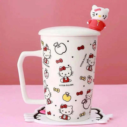 Hello Kitty Cute Cartoon Tiki Ceramic Mug Coffee Cup To Carry