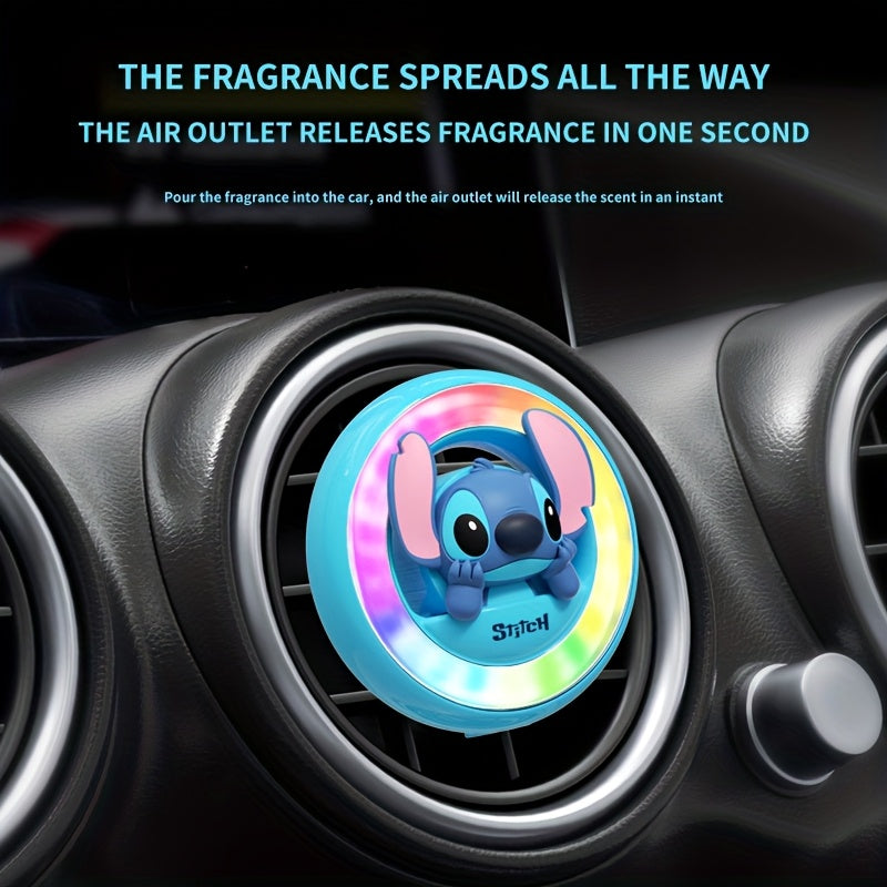 1pc Car Ambient Light Interior Decoration Vehicle Air Conditioner Car Aromatherapy Light Music Rhythm Light Air Vent Light Round Ornament Hanger Include 3 Pieces of Aromatherapy Tablets