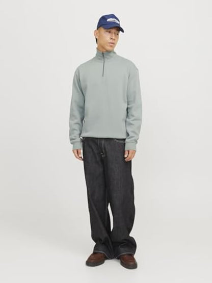Male Sweatshirt with Half Zip Plain Sweatshirt with Half Zip