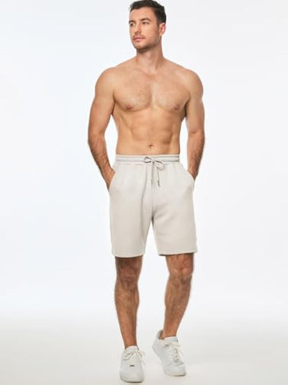 Men's Texture Shorts with 3 Pockets 2025 Summer Casual Loose Shorts Elastic Waist